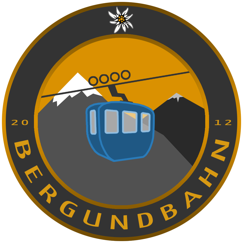 Bergundbahn-logo met een bergbaan